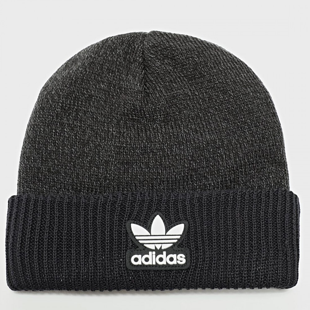 Black Adidas Archive beanie with white Trefoil logo