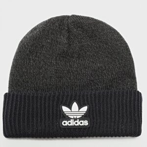 Black Adidas Originals Archive beanie with white Trefoil embroidery