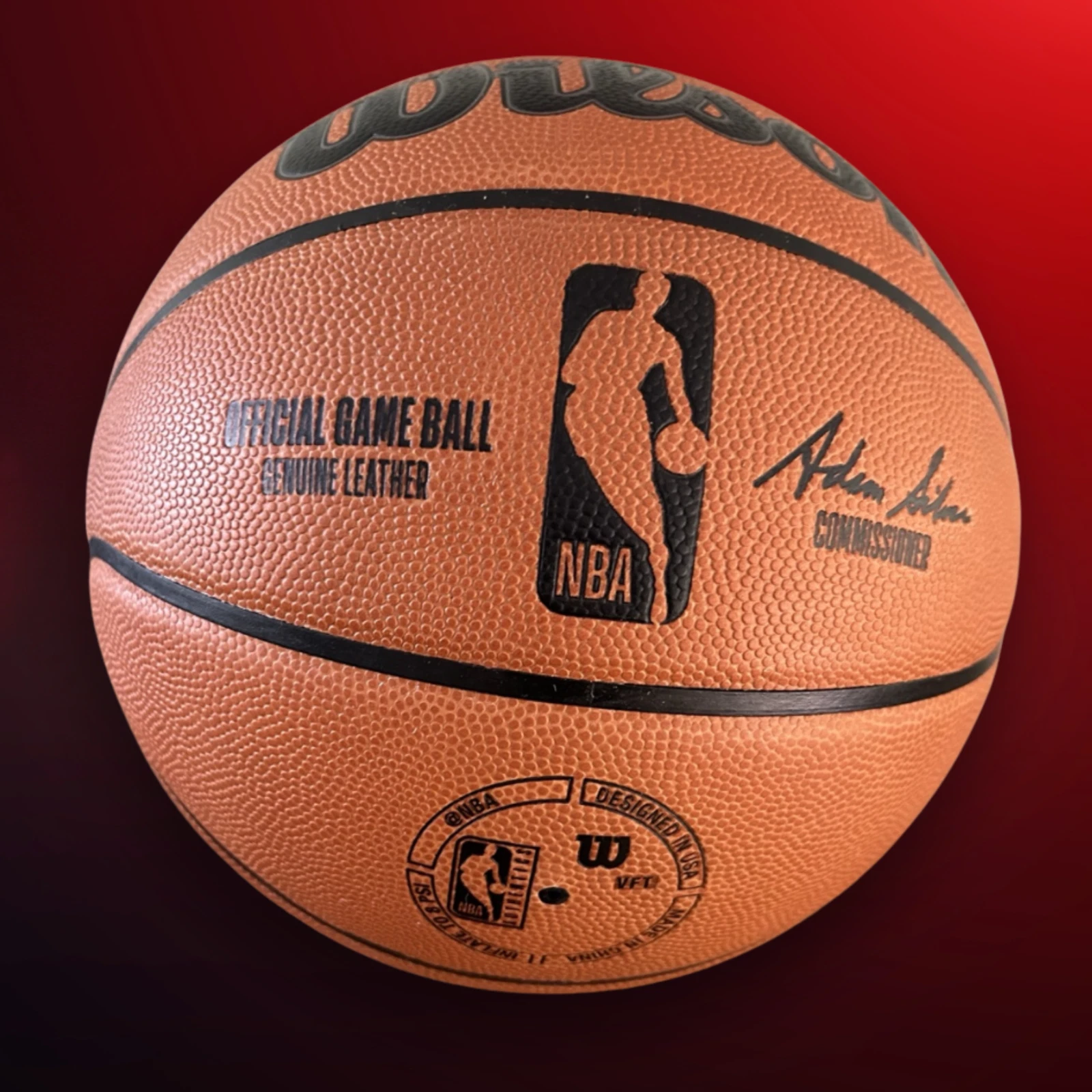Larry Bird signed Official Game basketball, product photograph 3