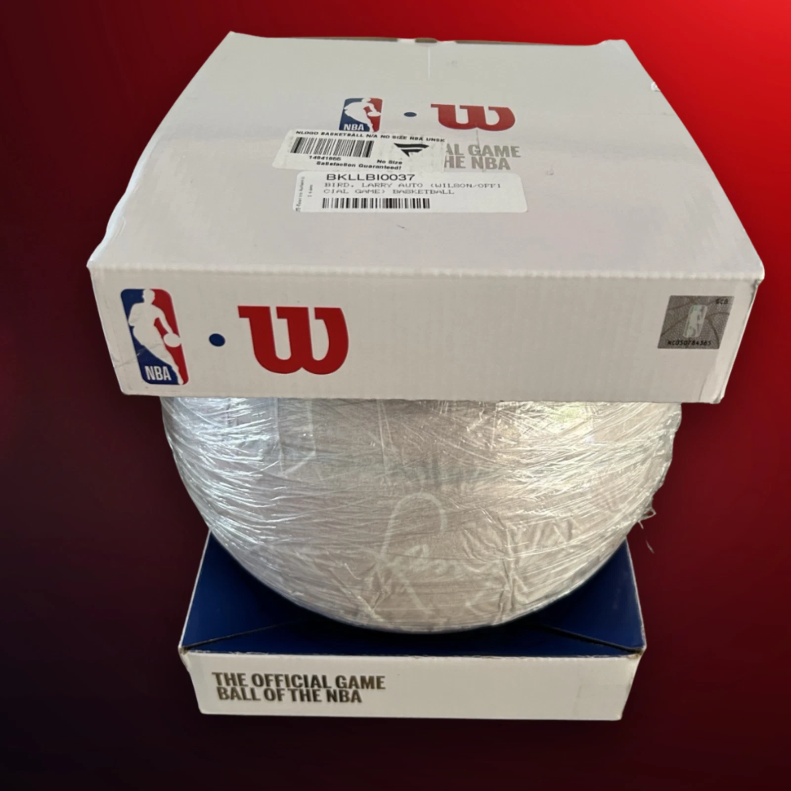 Larry Bird signed Official Game basketball, product photograph 7