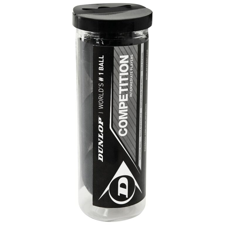 Dunlop Competition Squash Balls - Single Yellow Dot - (3 Ball Tube)