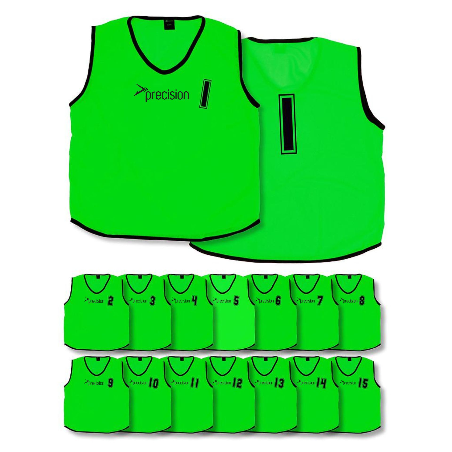 (Pack of 15) Precision Mesh Numbered 1 - 15 Training Bibs (Youths, Adult) — original supplier photograph