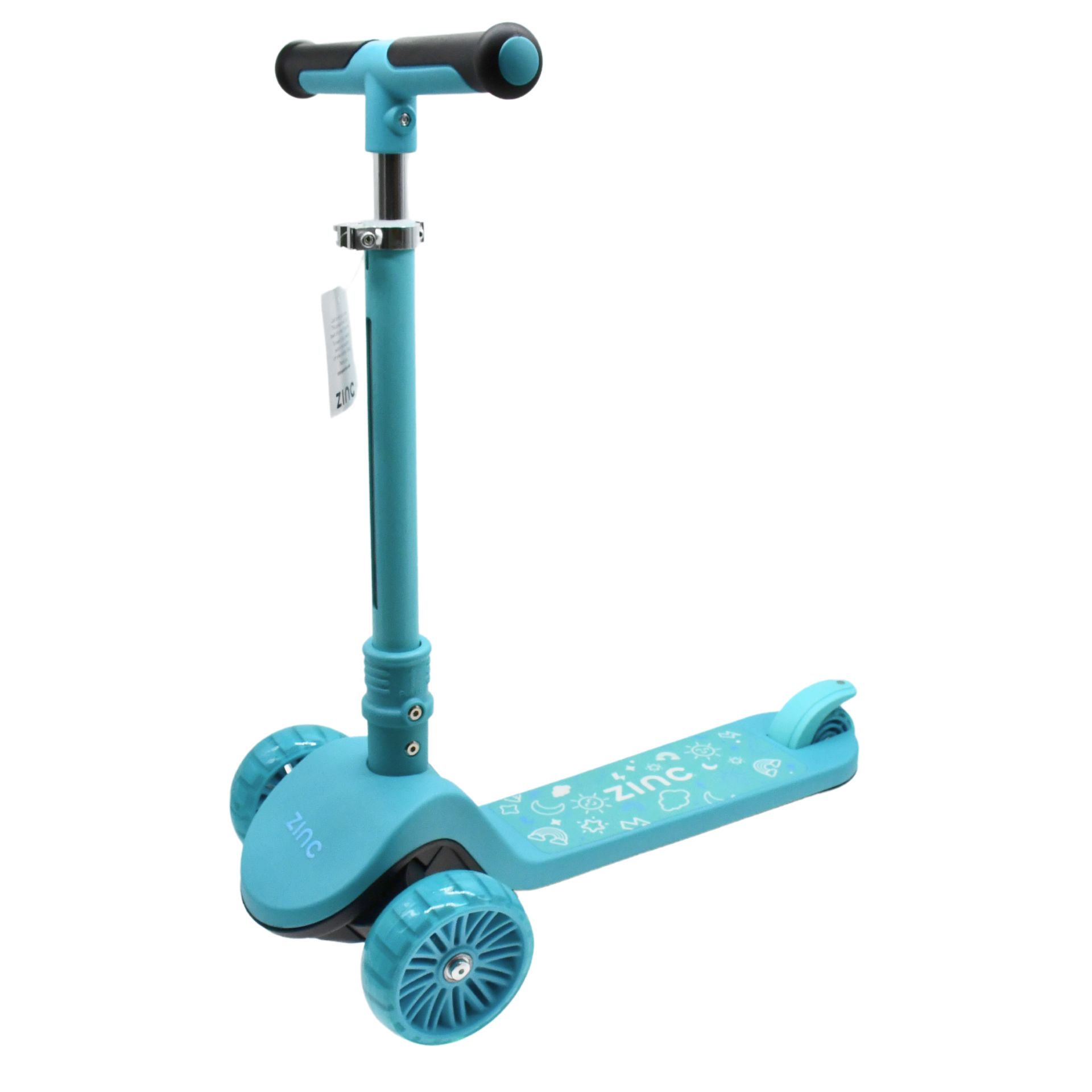 Zinc 3 Wheeled Folding LED Shine Scooter — original supplier photograph